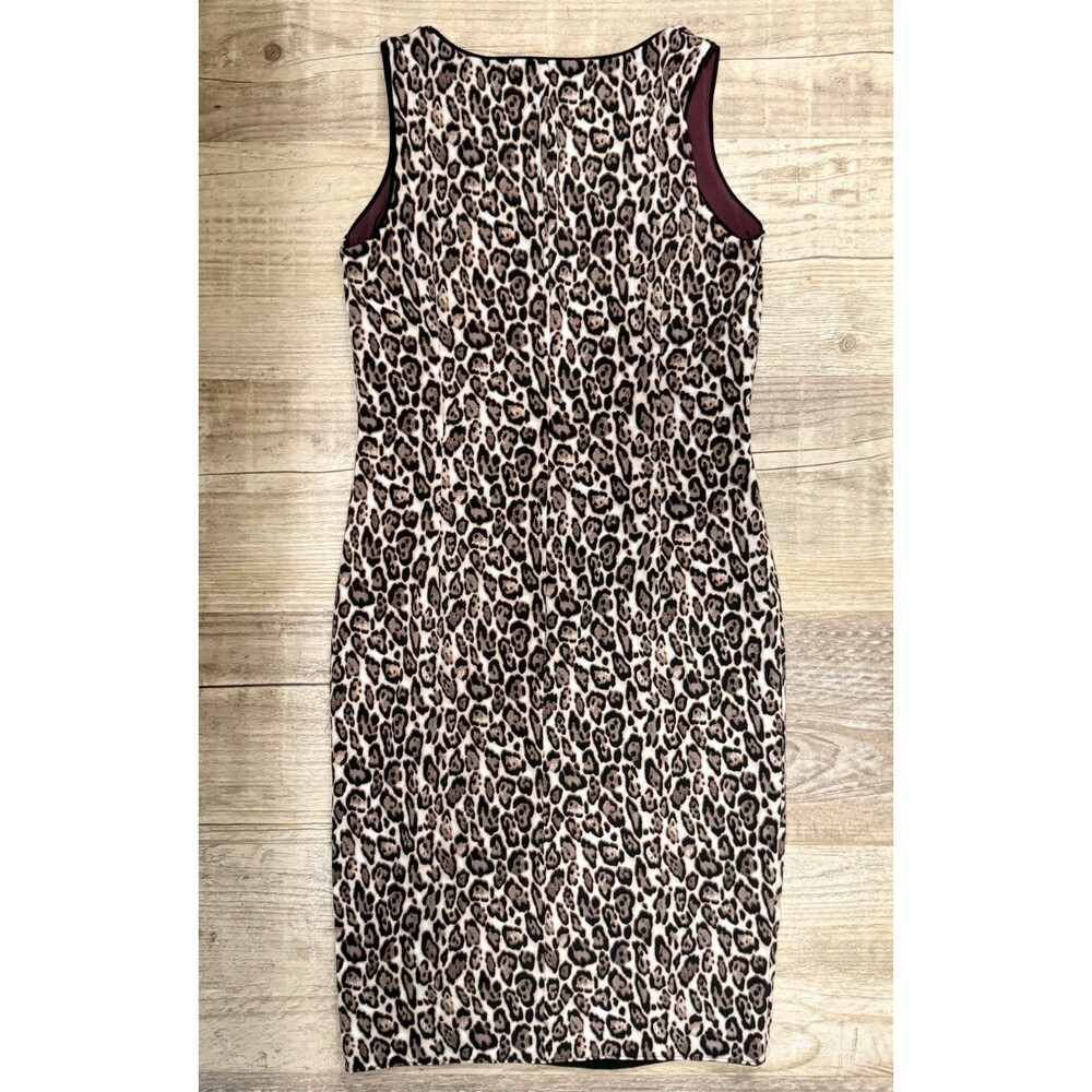 White House Black Market WHBM Dress XS Reversible Leopard Print Maroon EUC - Picture 7 of 7